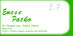 emese patko business card
